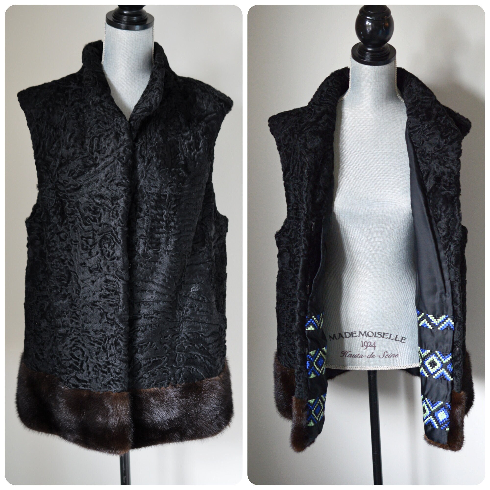 Pristine 60s Black Persian Lamb Fur 