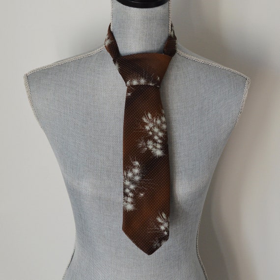 70s Brown Ombre Wide Necktie with Starburst/Dande… - image 2