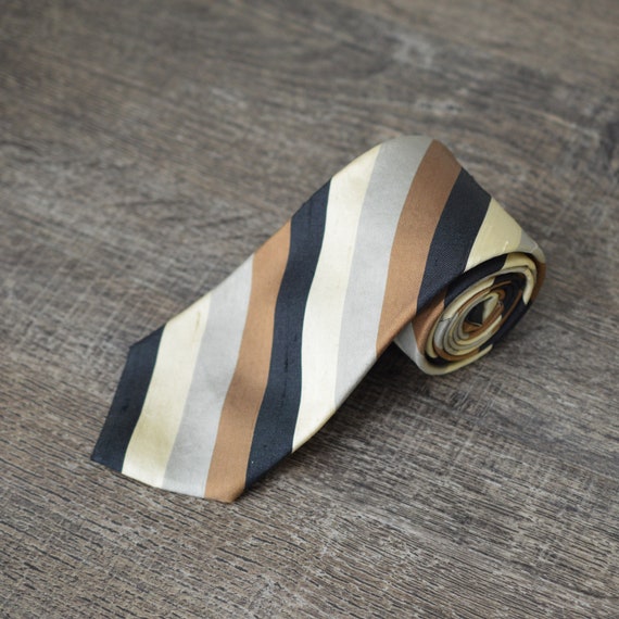 Father of the Bride Unisex Wedding Groomsman Prom Groom Vintage 70s-80s Dark Chocolate Brown Raw Silk Necktie Engagement Handsome