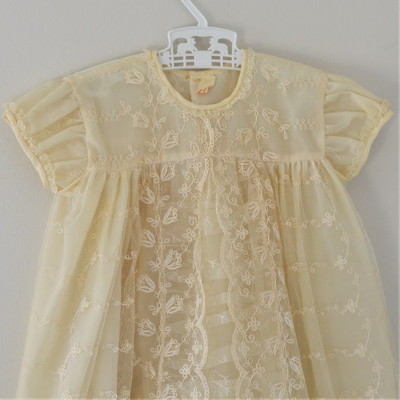 60s Cream Lace Baptismal Gown | Made in England, … - image 2
