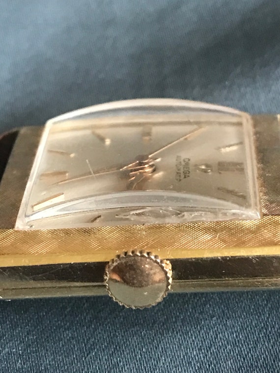 Rare 14k Gold  Filled Omega Automatic Square Tank… - image 4