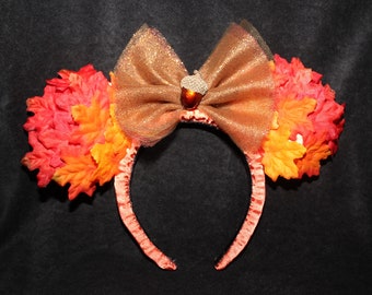 Fall and Leaves Mouse Ears Headband