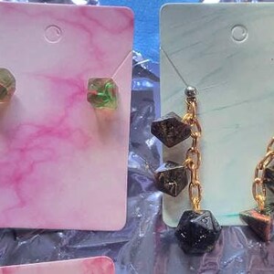 Mini  dice earrings dnd ttrpg
