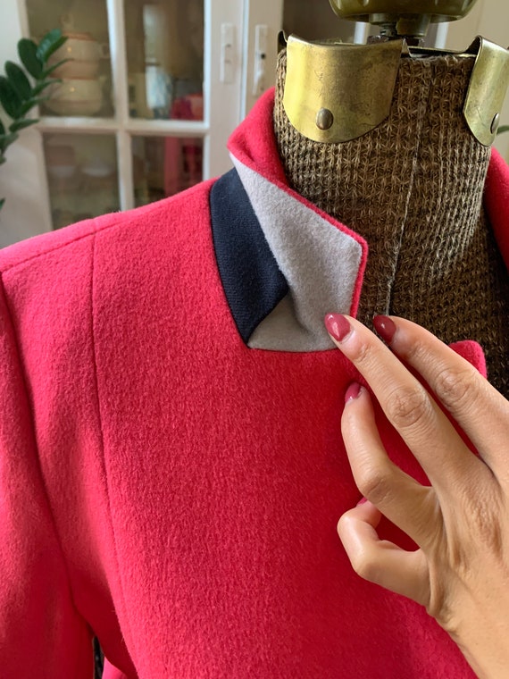 Pink Warm Wool Blend Coat Blazer Made in Korea
