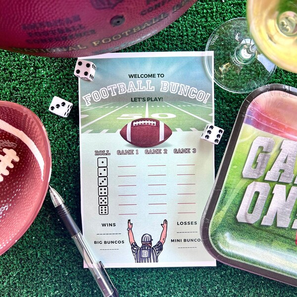 Football Bunco Score Sheets Etsy