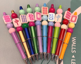 Mahjong Pen Gift, Mahjong Player Gift, Handcrafted Mahjong Accessories, Mah Jongg Party Favor, Mahjong Hostess Gift