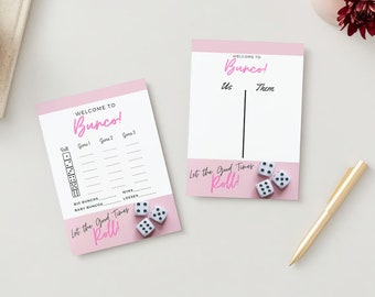 Generic Bunco Scorecards - Let the Good Times Roll - printable instant download