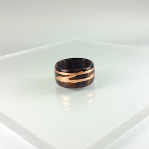 Cocobolo and copper wooden ring image 1