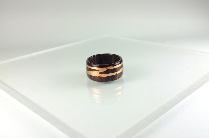 Cocobolo and copper wooden ring image 1