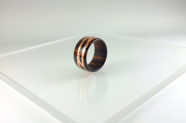 Cocobolo and copper wooden ring image 3