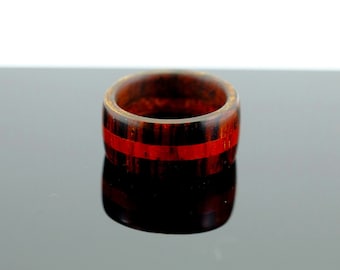 Brown and red wooden ring