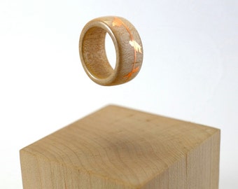 Maple and copper wooden ring