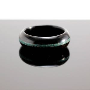 Blackwood and turquoise wooden ring image 5