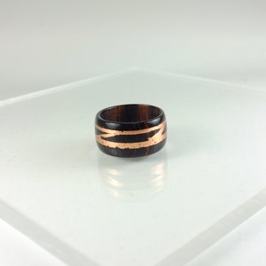 Cocobolo and copper wooden ring image 2