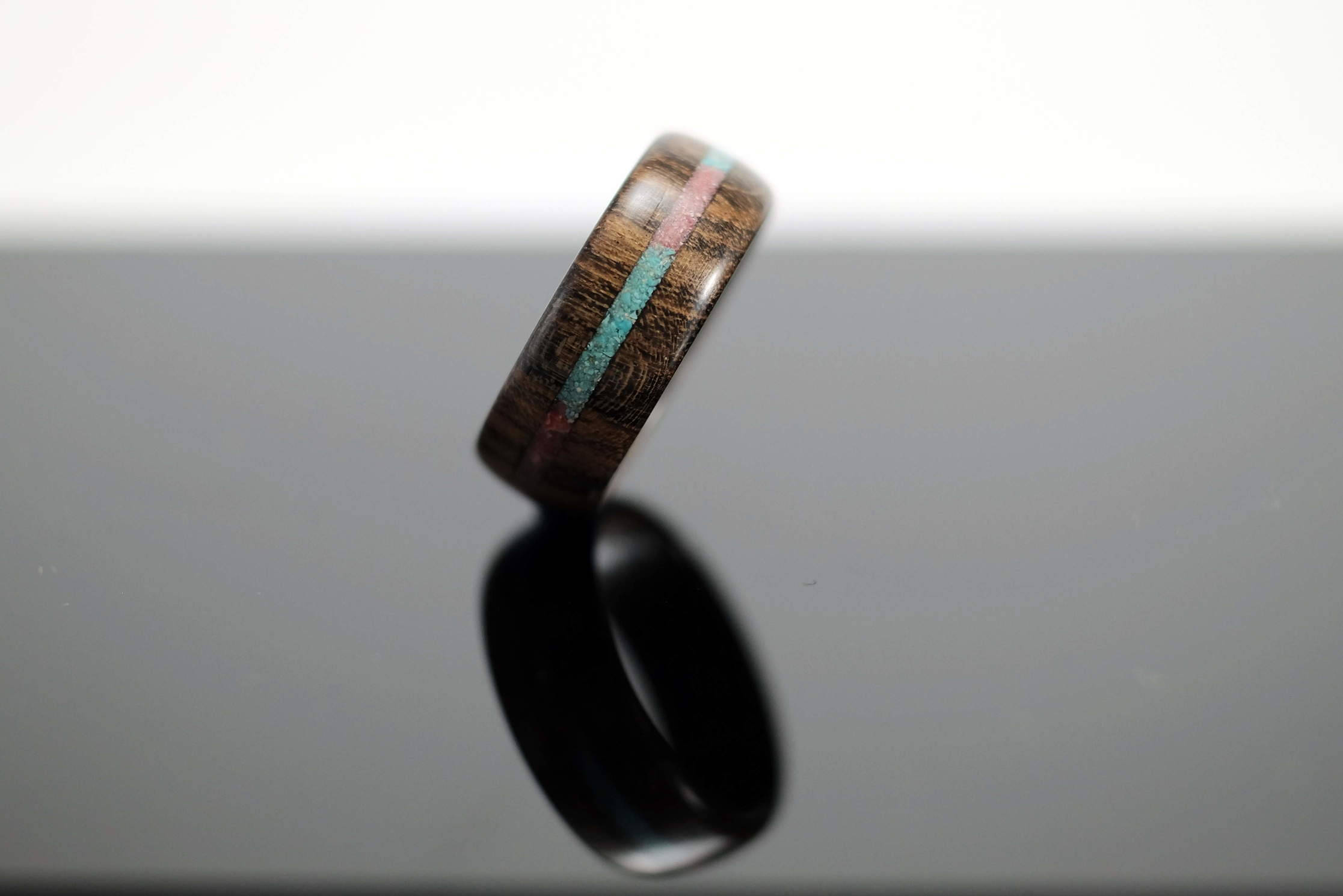 Wooden Ring With Stone Inlay - Etsy