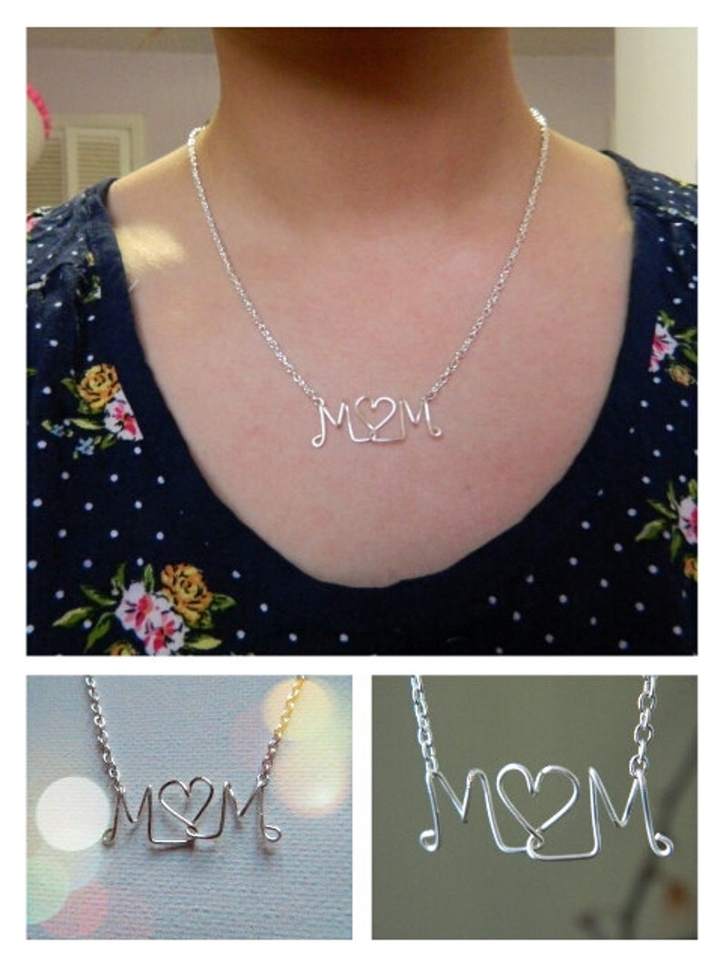 Mom Wire Necklace Etsy