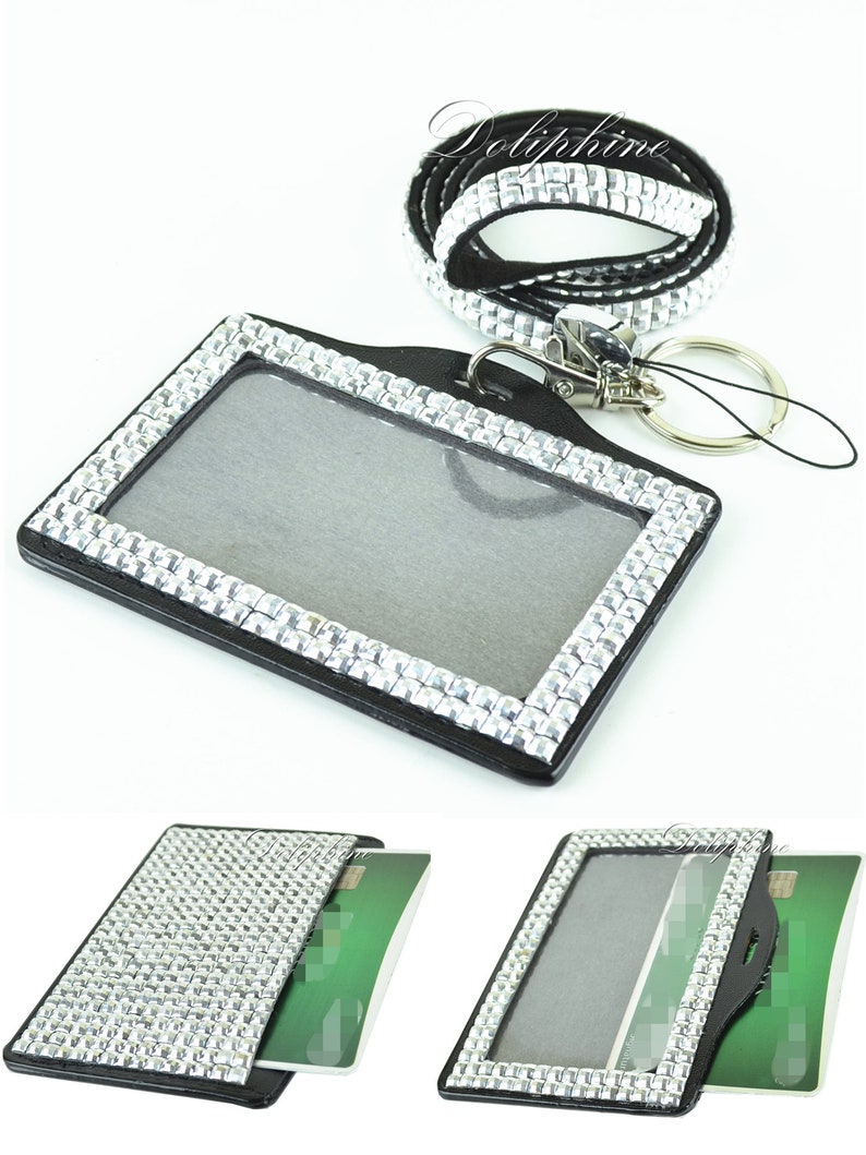 MultiColors full Bling Rhinestone Horizontal ID Badge Holder Etsy