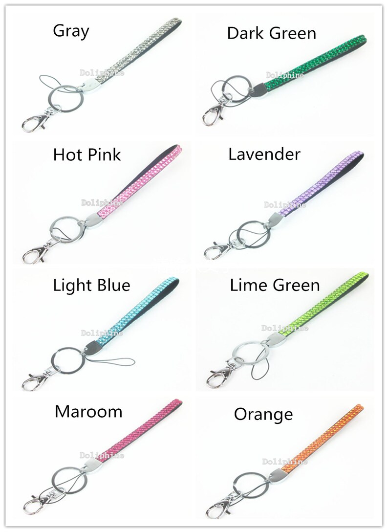 Bulk 20X Multi Color Rhinestone Bling Wristlet Key Fob Key Etsy