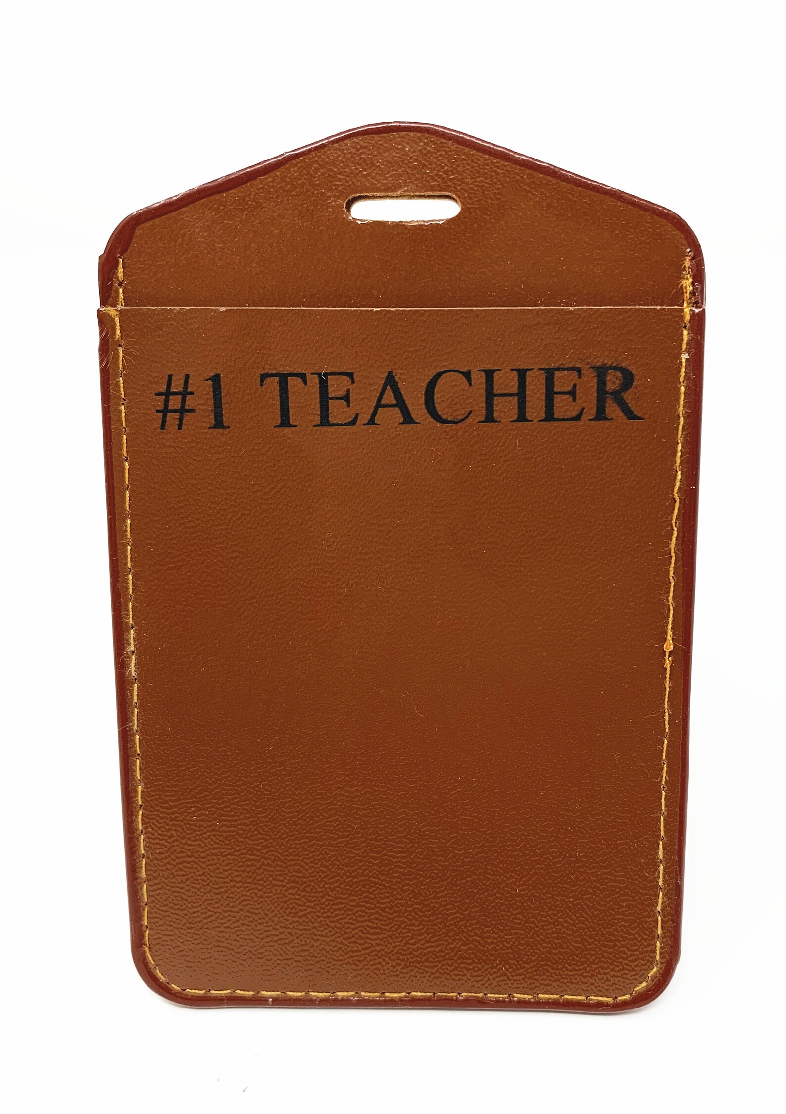 Vertical Leather ID Badge Holder With Alligator Clip Free Etsy