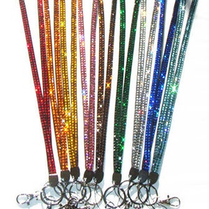 Bling Rhinestone Necklace LANYARD Keychain for ID badge holder