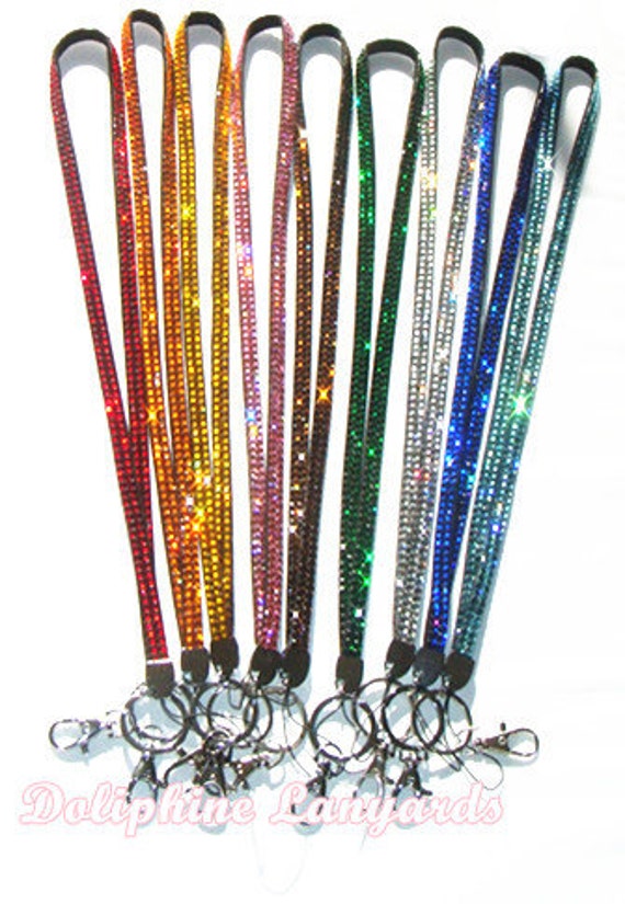 Bling Rhinestone Necklace LANYARD Keychain for ID Badge Holder 