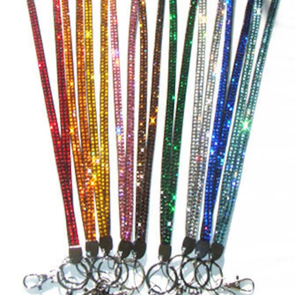 Bling Rhinestone Necklace LANYARD Keychain for ID badge holder