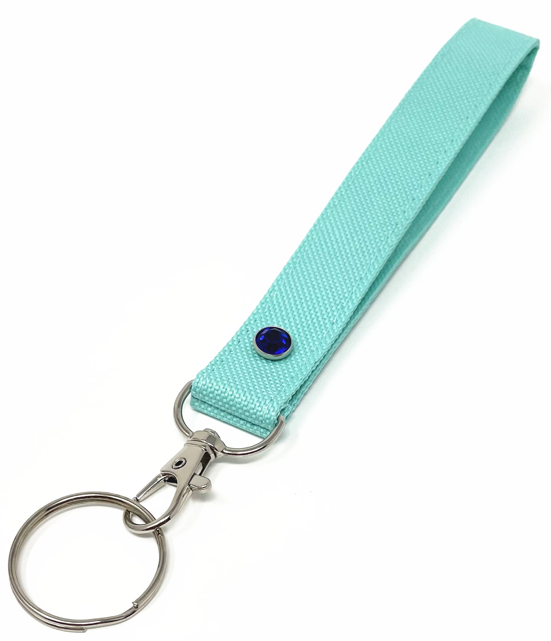 Doliphine Crystal mini beaded Wristlet Key Chain for Key fob, Key, ID Badge  Holder, USB, Purse (Black)
