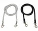 Braided Leather Long Lanyard chain for key wallet, face mask, Medical ID, badge holder in Silver, black 