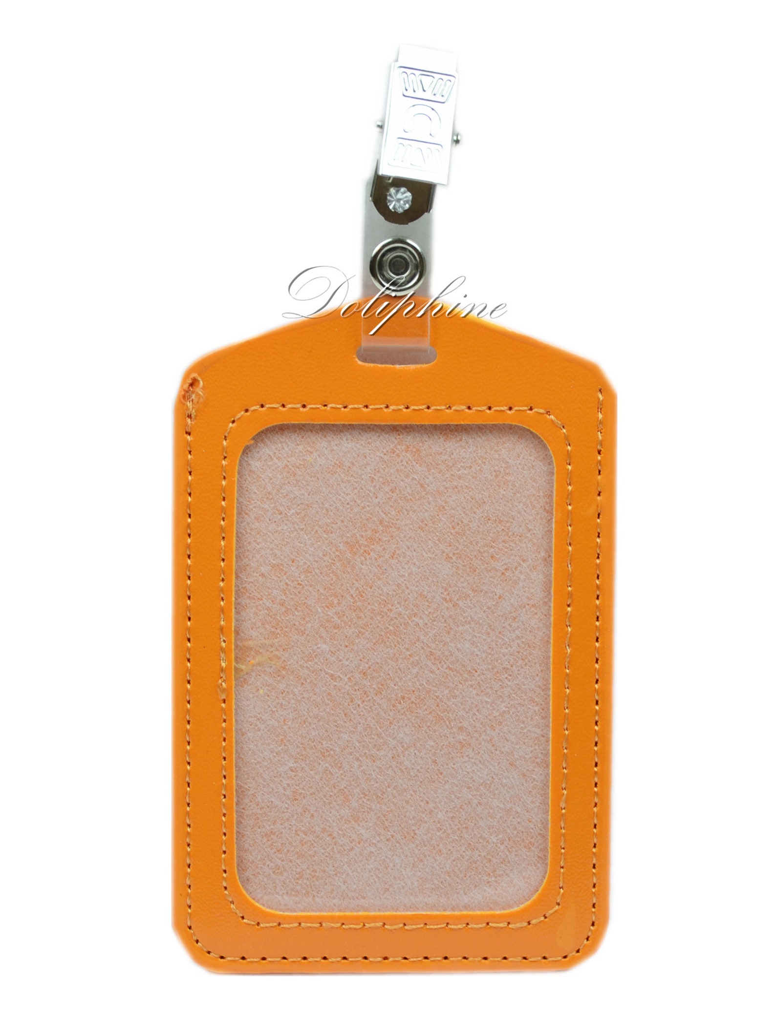 Vertical Leather ID Badge Holder With Alligator Clip Free Etsy
