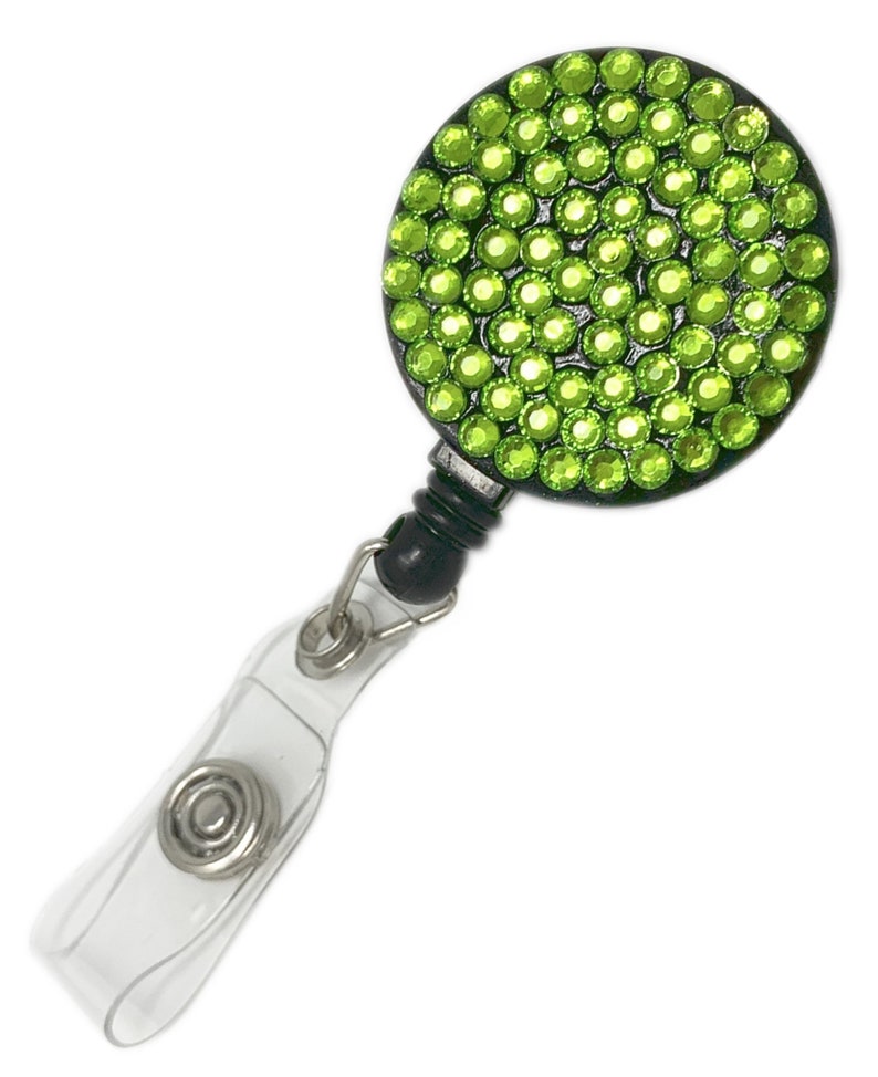 Multi Color Rhinestones ID Badge Holder RETRACTABLE Reel Etsy