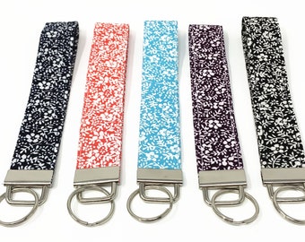 Flower Sakura Print Fabric Wristlet Key fob Key Chain
