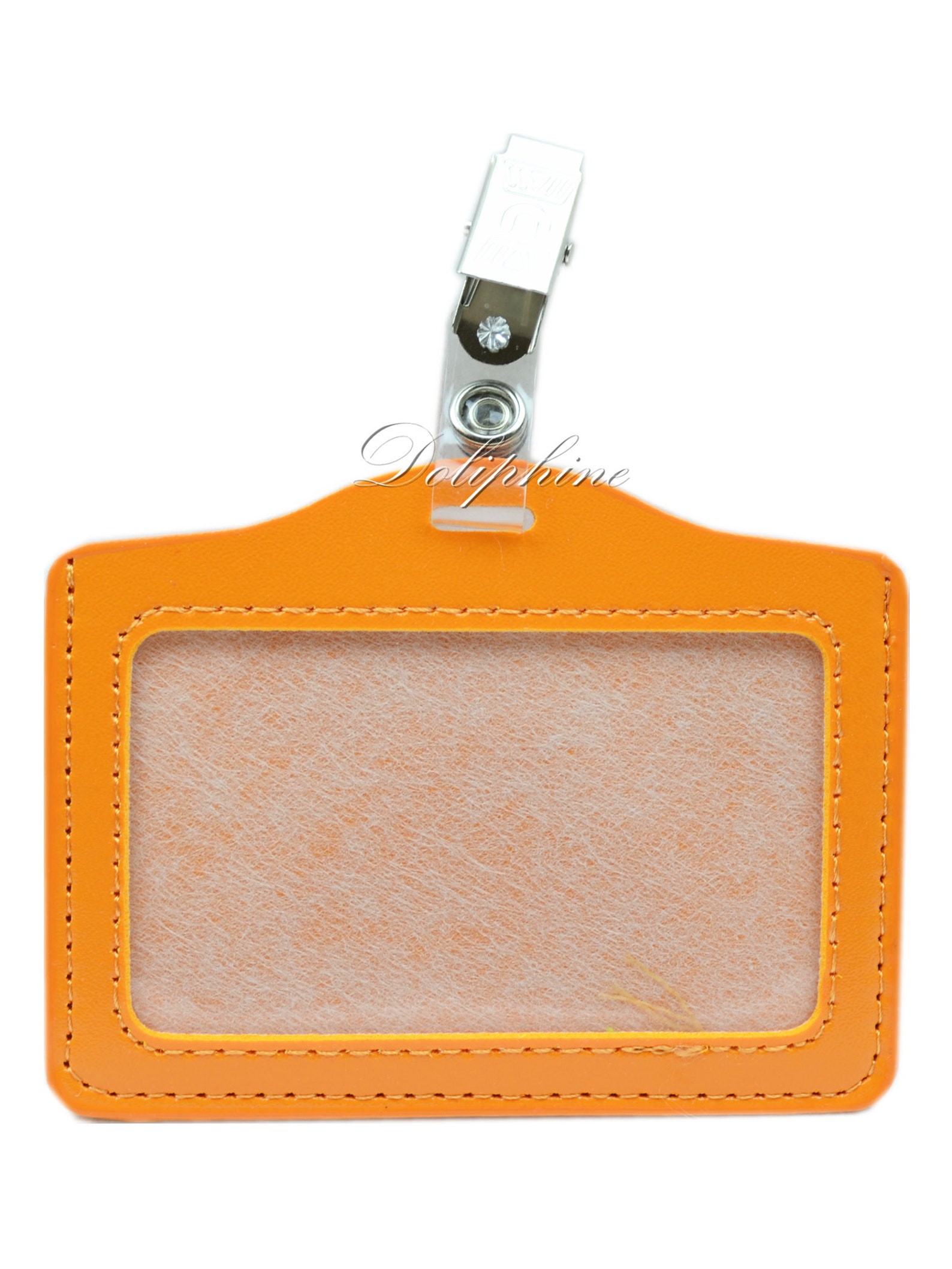 Horizontal Leather ID Badge Holder With Alligator Clip Free Etsy