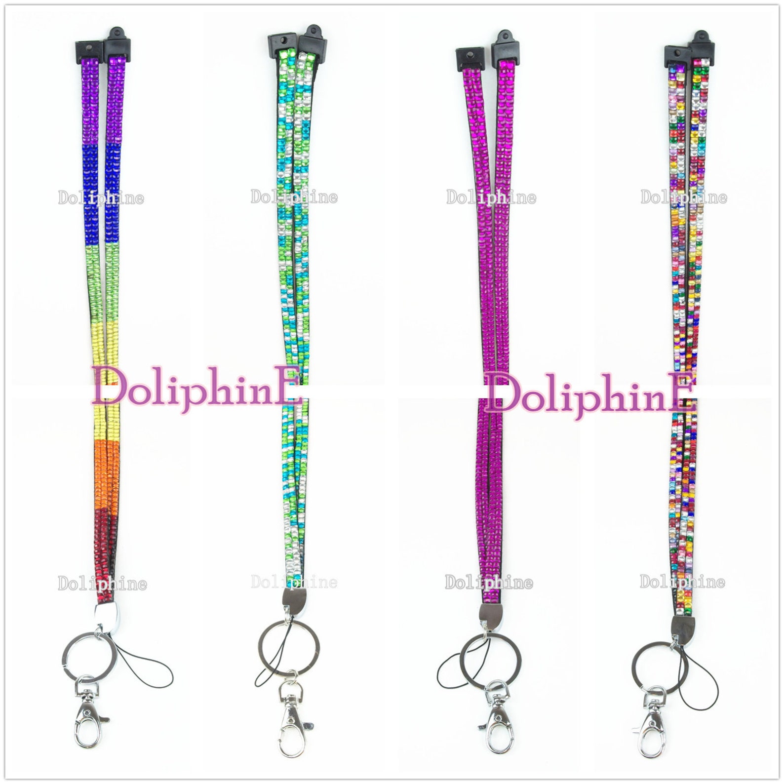 Breakaway Multi Colors Crystal LANYARD Keychain for ID Badge / Etsy UK