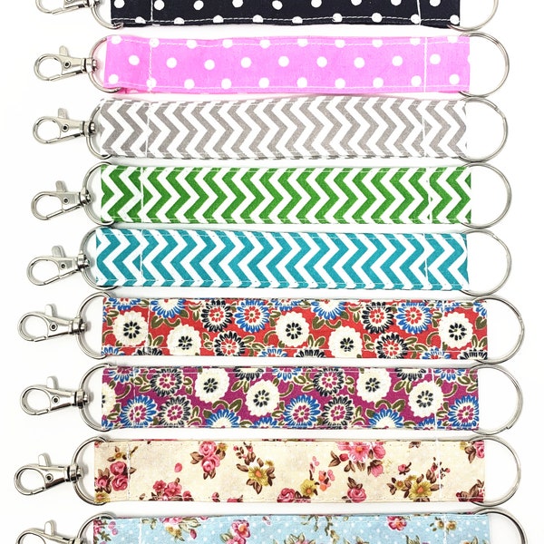 Personalized custom Fabric Key fob,  Monogrammed keychain with key ring and clasp