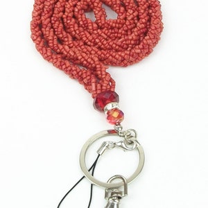 Colorful Seed Beads Necklace LANYARD Keychain With Crystal for - Etsy