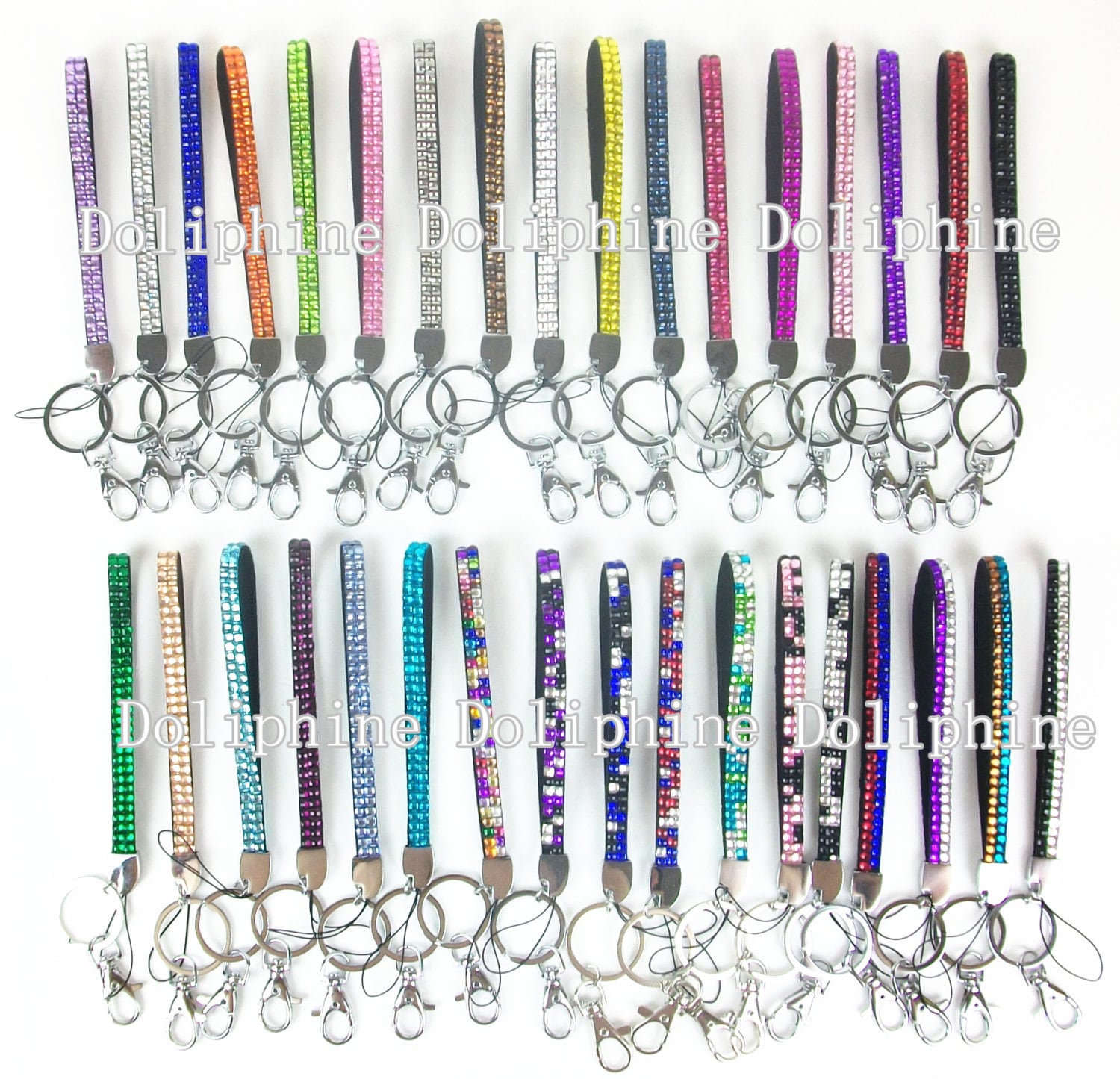 Bulk 50 pcs Rhinestone Bling Wristlet key fob key chain for Etsy