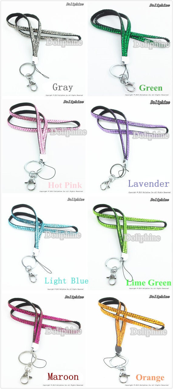 Handcrafted Rhinestone Bling Necklace Lanyard key chain Multi color Handcrafted Rhinestone Bling Necklace Lanyard key chain Multi color