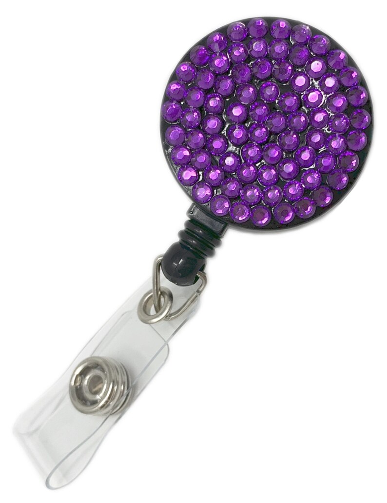 Multi Color Rhinestones ID Badge Holder RETRACTABLE Reel Etsy
