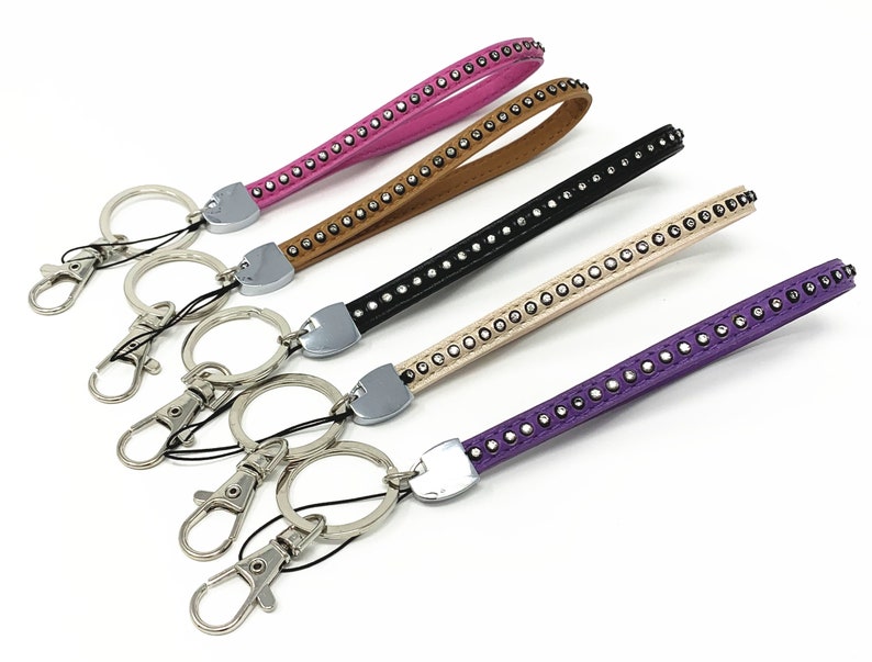 Bulk Lots Leather Bling Rhinestone Wristlets key fob keychains Etsy