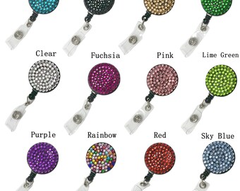 Cute Rhinestone Badge Reel With Alligator Clip – Retractable ID Holder For Nurses, Teachers, Students - View #3