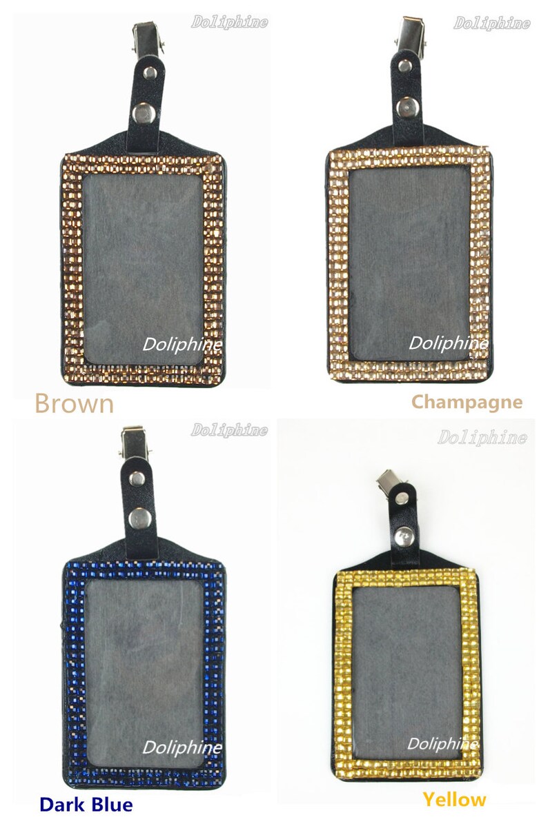 Multicolors Vertical Rhinestone Lanyard ID Badge Holder With Etsy