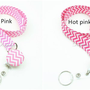 Chevron Lanyard Fabric Lanyard and Retractable ID Badge Reel Holder with Keychain, Personalize / Monogram gift image 7