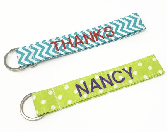 Customized Chevron Fabric Key fob key chain Personalized Monogrammed