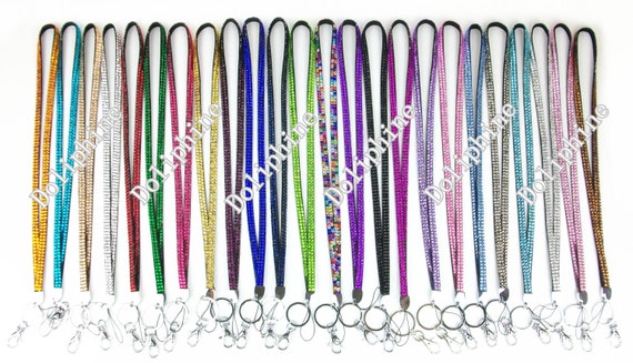 Handcrafted Rhinestone Bling Necklace Lanyard key chain Multi color Handcrafted Rhinestone Bling Necklace Lanyard key chain Multi color