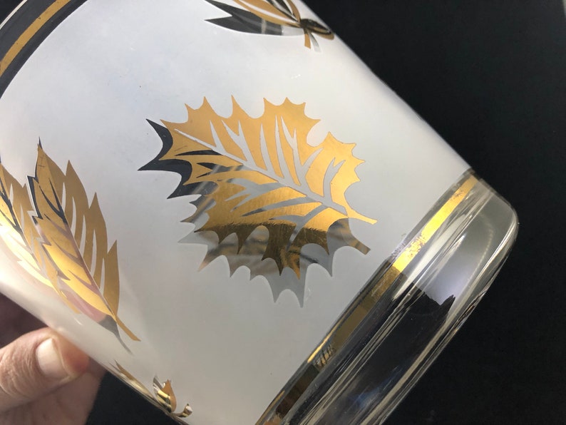 Starlyte Ice Bucket Frosted Glass with Gold Leaves Etsy