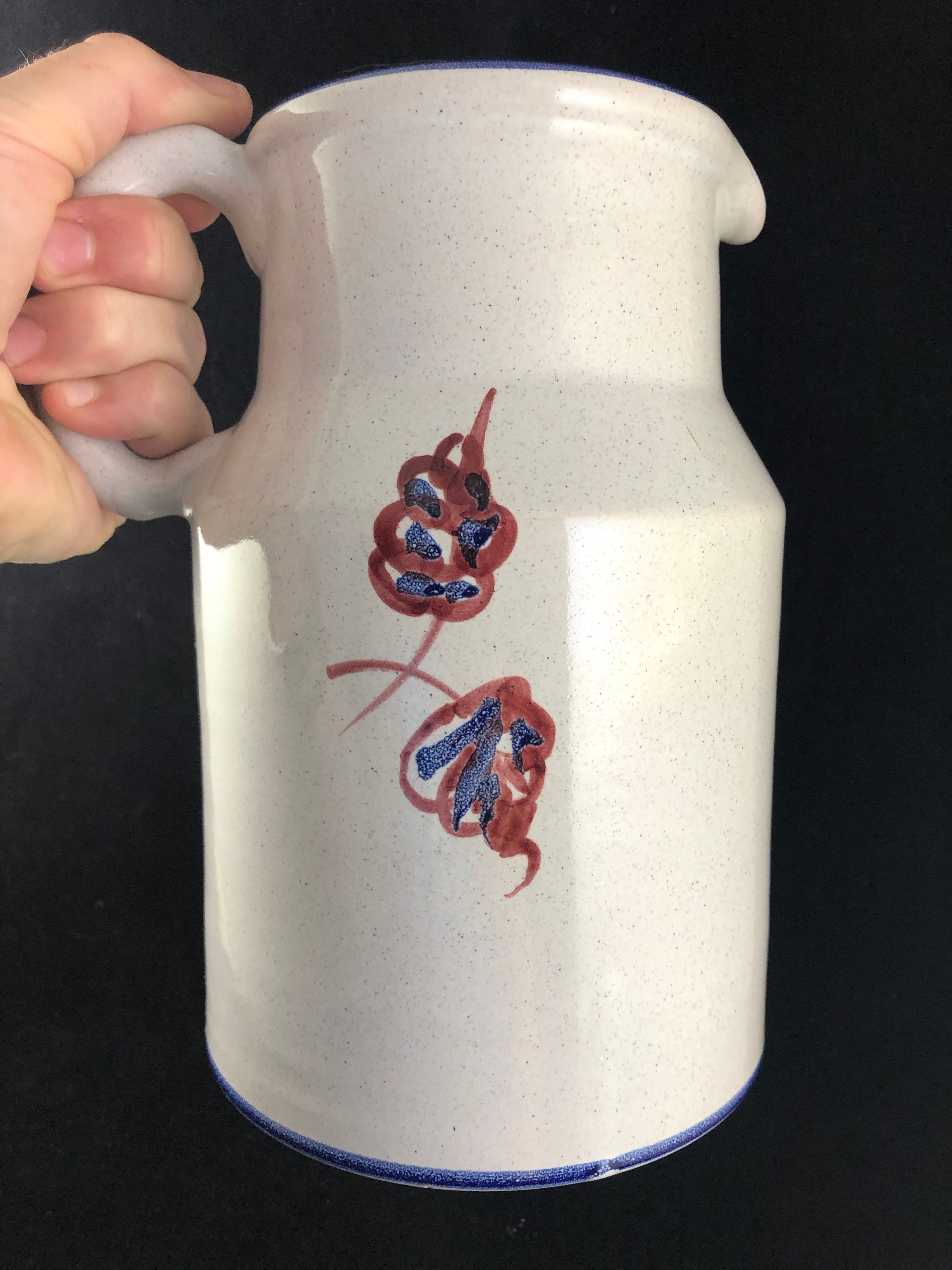 Italian Pottery Peasant Village Pitcher Carafe Wine Jug Ceramic Italy ...