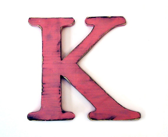 Letter K Wall Decor Rustic Wall Letter Large Wooden Letters Etsy