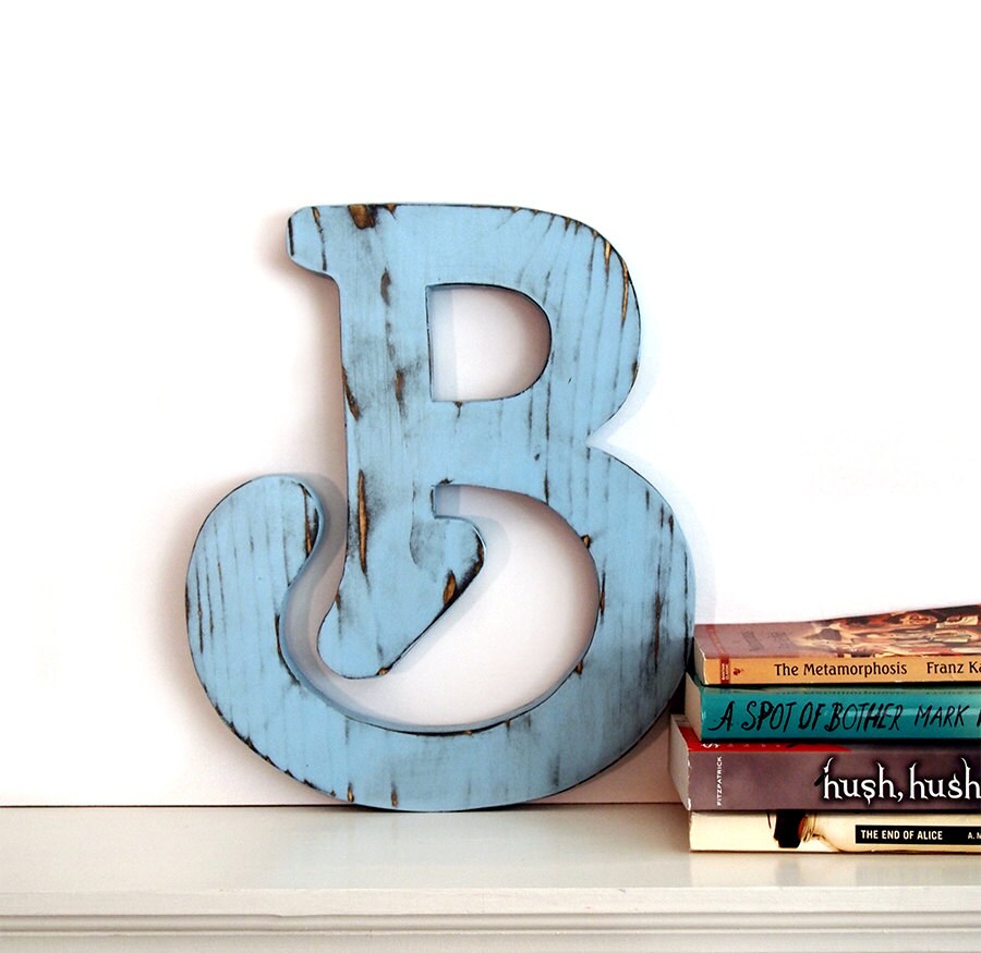 Letter B Wall Decor Rustic Wall Letter Large Wooden Etsy