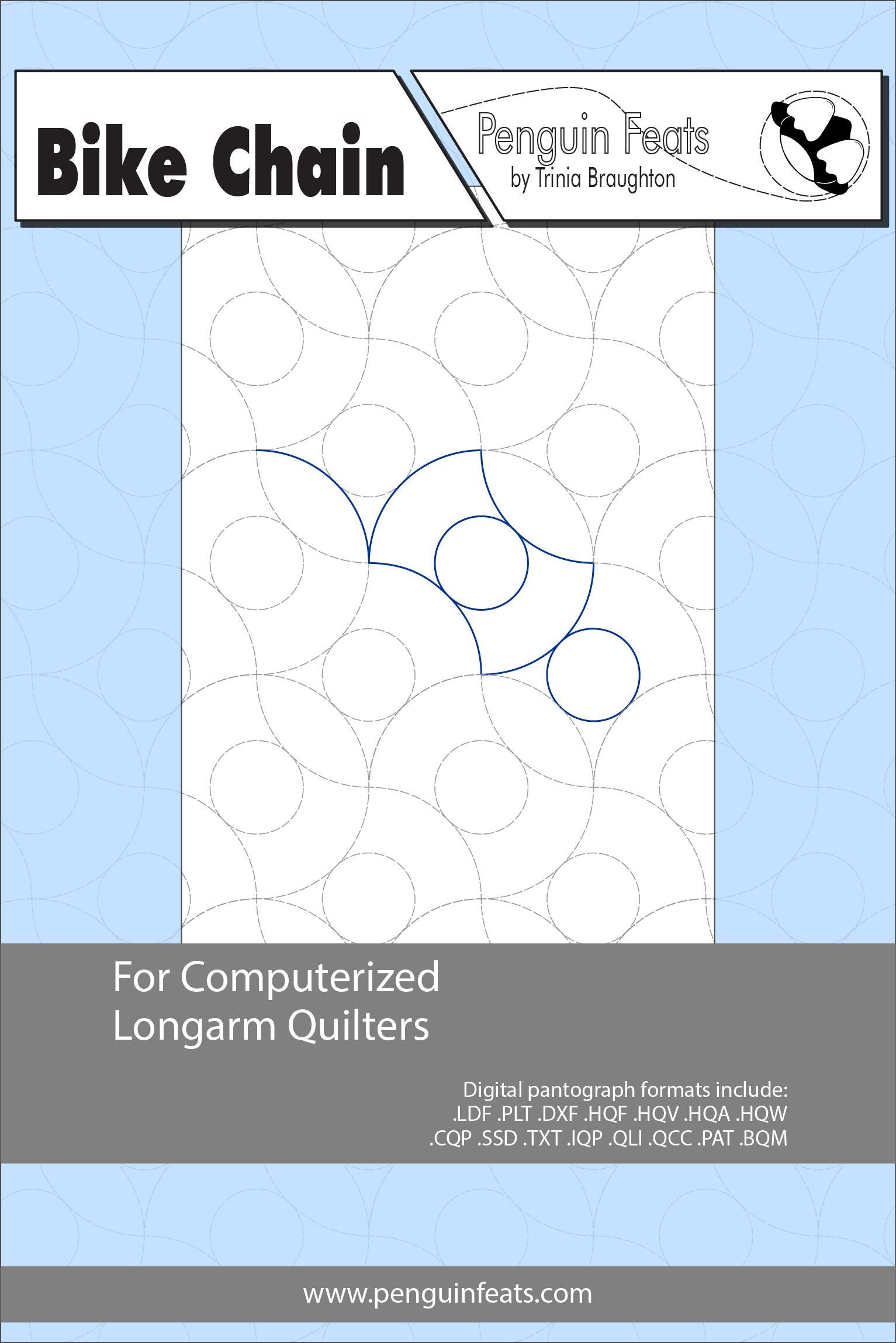 Bike Chain Digital Quilting Design for Computerized Longarm Machine ...