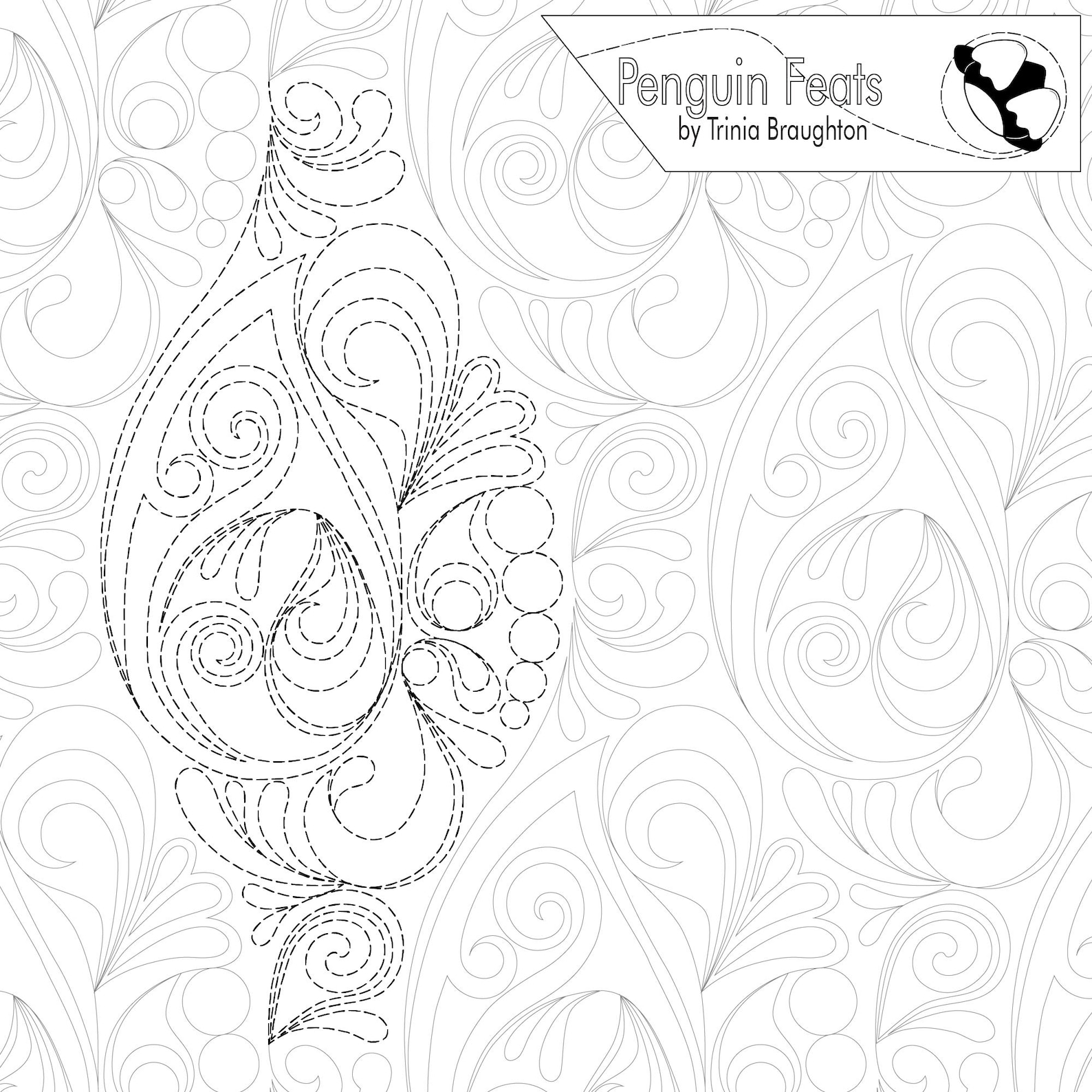 DROP WAVE Digital Quilting Pantograph: Modern Longarm E2E Quilt Pattern ...